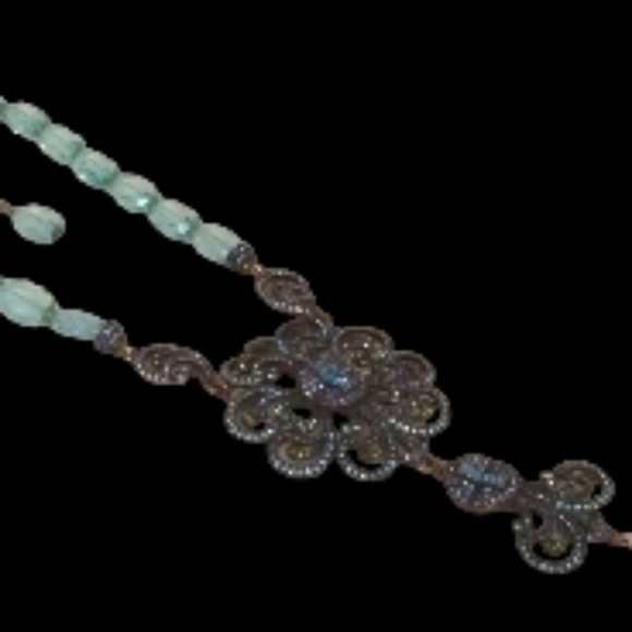 Heidi Daus Swarovski Crystal,Blue Bead Vintage Necklace, RARE - Picture 5 of 11